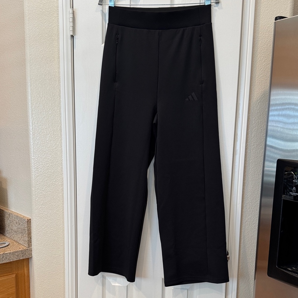 Adidas Black Athletic Wide-leg Pants